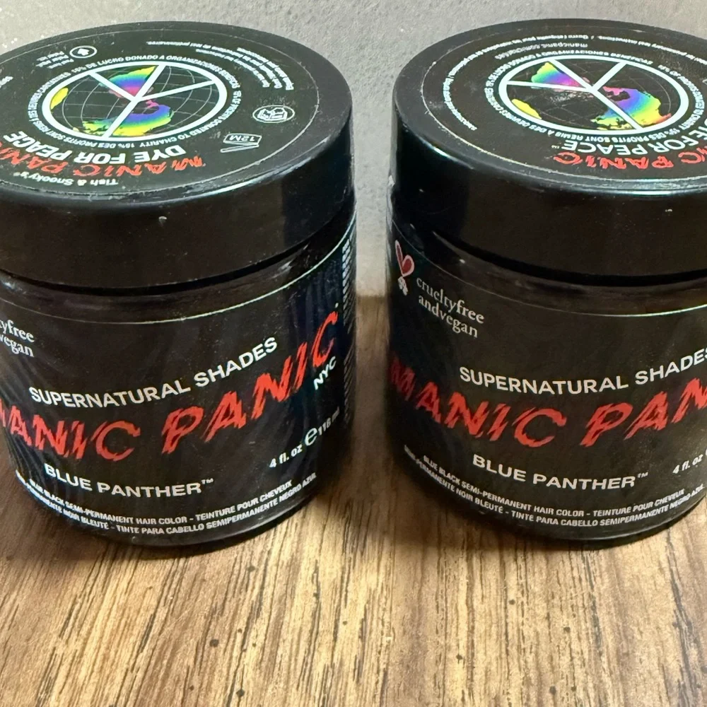 2x Manic Panic Vegan Semi Permanent Hair Dye Color Blue Panther Blue Black